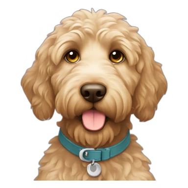 labradoodle with collar sit sticker