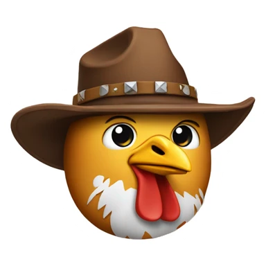 Chicken with a cowboy  sticker