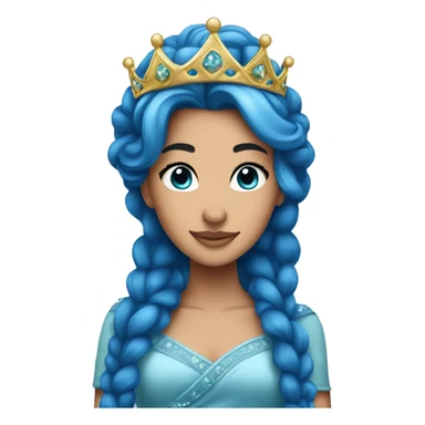 Tiara blue hair princess sticker