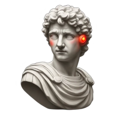 Roman Statue with glowing red eyes sticker