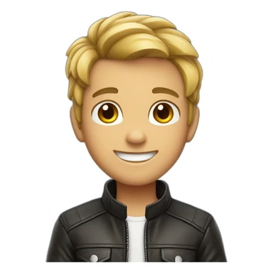 smiling boy in leather jacket sticker