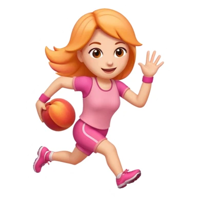 Emoji Peach with hand sprints sticker