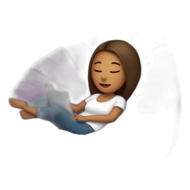 relaxed girl in a bean bag chair resting sticker