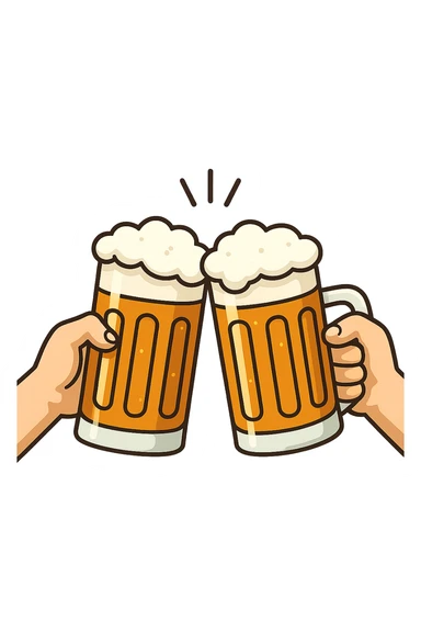 2 drink che fanno brindisi di birre sticker