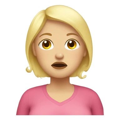 overweight blondie woman at mirror crying sticker