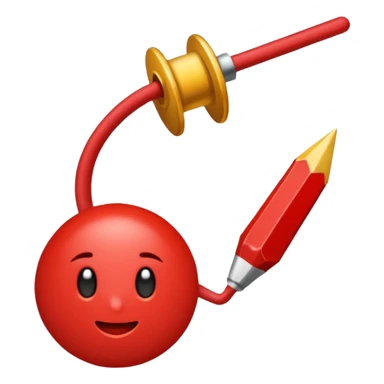 Una sola aguja y un pedazo de hilo dentro de la aguja sticker