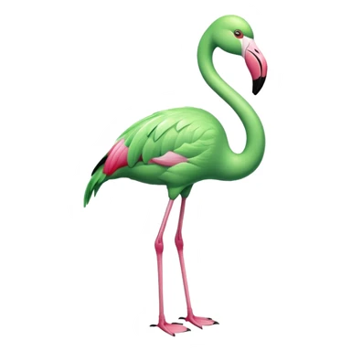 green flamingo sticker