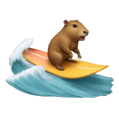 capybara surfing with a rat on its back sticker