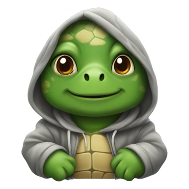 turtle wearing a hoodie sticker