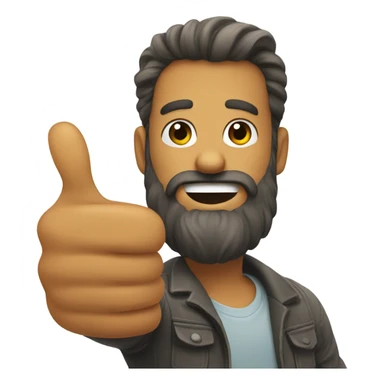 Bearded thumbs up sticker