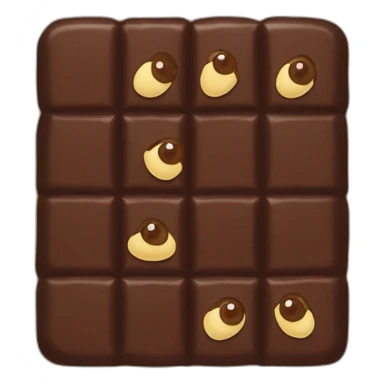 barra de chocolate con ojitos sticker