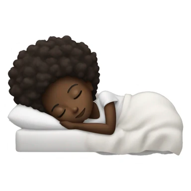dark skinned afro girl sleeping sticker