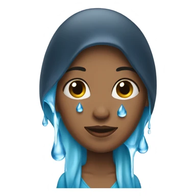 Woman with water drop falling  sticker