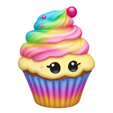 Lisa frank pastel cupcake   sticker