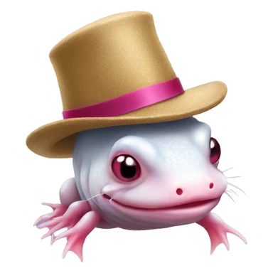 axolotl with a hat sticker