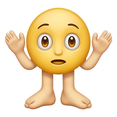 funny confused face yellow emoji with two feet  sticker