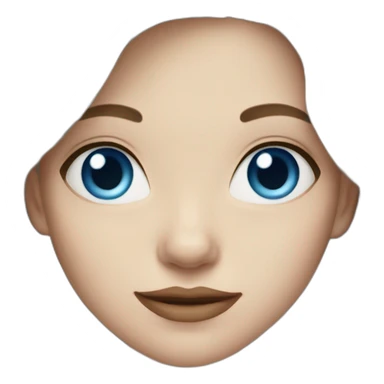 White woman with blue eyes and long wavy dark brown hairs sticker