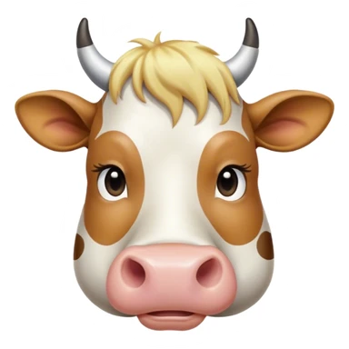 Cow with blonde hair sticker