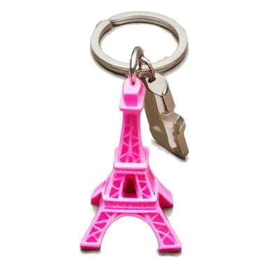 Pink Eiffel tower key ring sticker