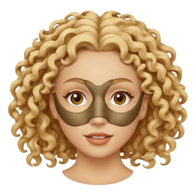 clay mask woman blond curly sticker