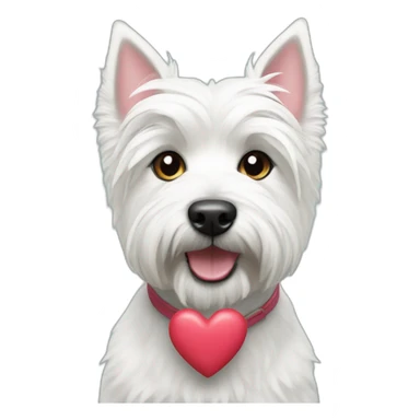 Westie with hearts sticker