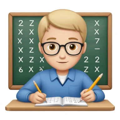 william doing his math work sticker