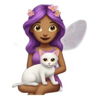 fairy with cat sticker