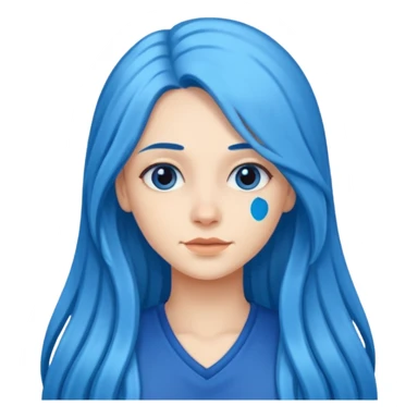 Kék, hosszú haj, fehér nő sticker