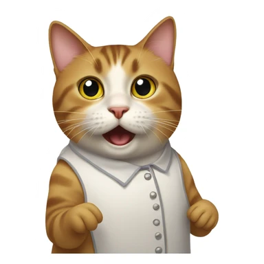 Surprised cat in dress sticker