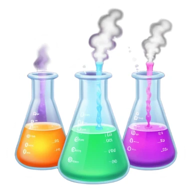 hi-lighters uv light glowibg formula in beaker/ test tube and baking soda in lab sticker