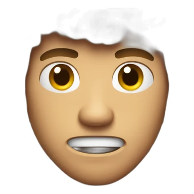 Angry tan guy buzzed brown hair rafting sticker