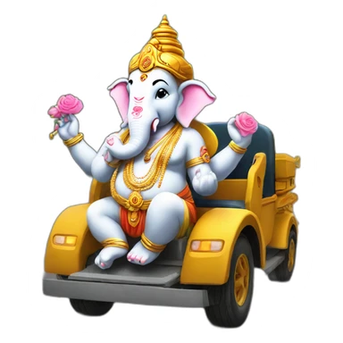 ganesha on his vehicle sticker