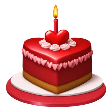 extravagant red heart shaped  cake  sticker