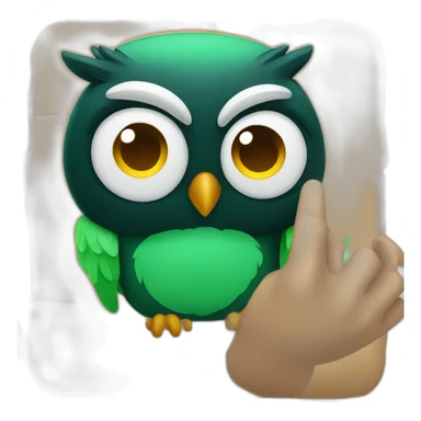 black and green owl facepalm sticker