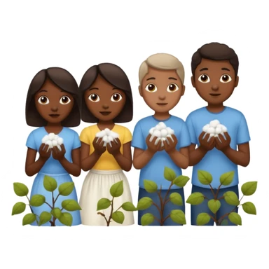 three black slaves picking cotton one a girl two boys sticker