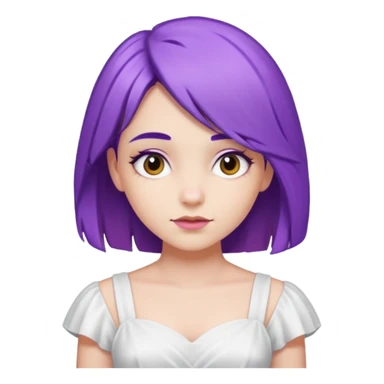 Mor saçlı kız elbise beyaz 

 sticker