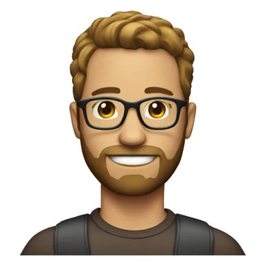 35yo male with shrt hair, glasses and beard sticker