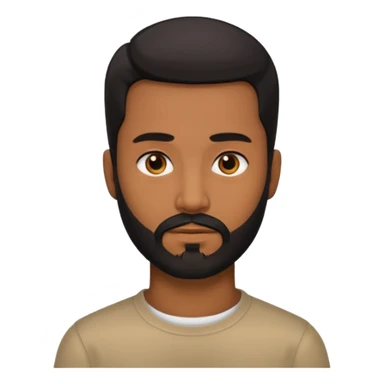 A man with black eyes. With a black beard and medium smooth hair. with the neck sticker