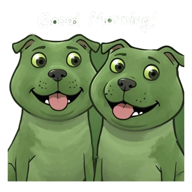 Dogs saying good morning sticker