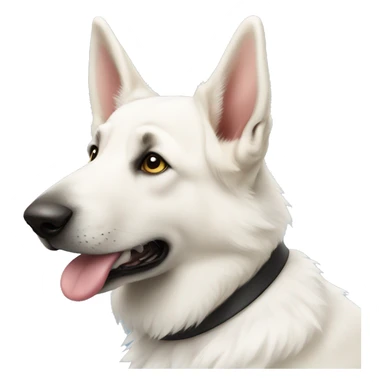 White German shepherd with one lop ear sticker