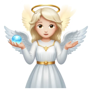 girl angel holding glowing ball sticker