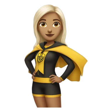 white tan girl wearing hufflepuff quidditch uniform sticker