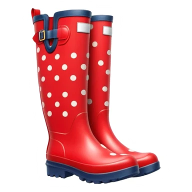 Dots Rain boots Red Color  sticker