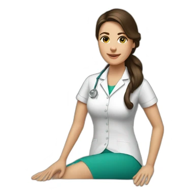physiotherapist working girl brunette sticker