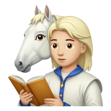 reading white horse sticker