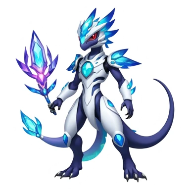 Shiny Futuristic Celestial Magical Ethereal Godly Divine Nebula-Fakemon-Pokemon-Digimon-Spectrobes-Raptor-fusion, full body sticker