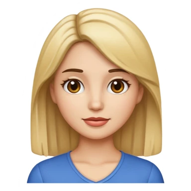 Brunette female emoji with blonde highlights  sticker
