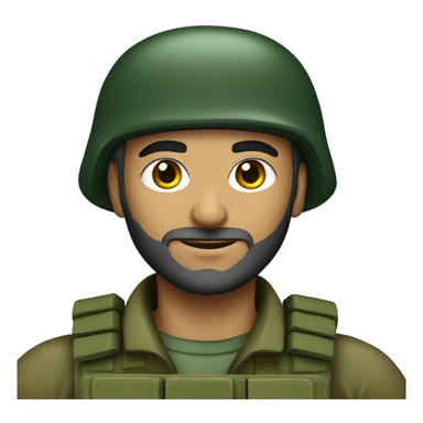 Iranian soldier in a green beret sticker