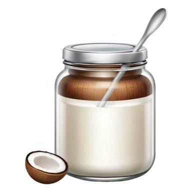 jar of coconut oil with a spoon sticker