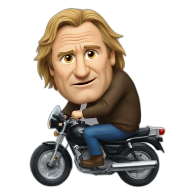 Gérard Depardieu riding a gorilla sticker